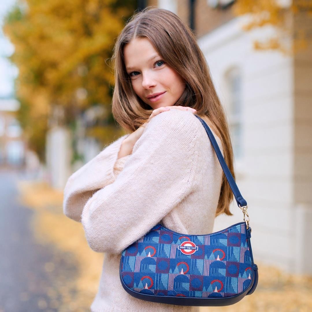 Half Moon Handbag Cross Body Bag Moquette London TFL Mind the Gap Womens Travel