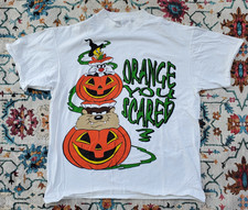 VTG 90s Looney Tunes Orange You Scared Taz Sylvester Tweety Halloween T-Shirt XL