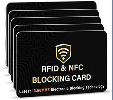 5 Pack RFID Blocking Card, One Card Protects Entire Wallet Purse, NFC Contactles