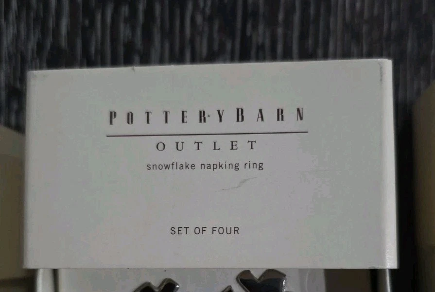 Anillos de servilleta de plata Pottery Barn Navidad Invierno Copo de nieve 12 anillos de servilleta Foto 2 de 4