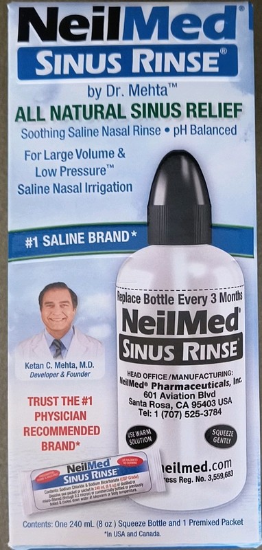 NeilMed Sinus Rinse Sinus Irrigation System Reusable 8 fl oz Bottle 1 Packet