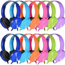 Bulk Headphones 12 Pack for School Classroom Kids K-12, Wholesale Wired Durab...