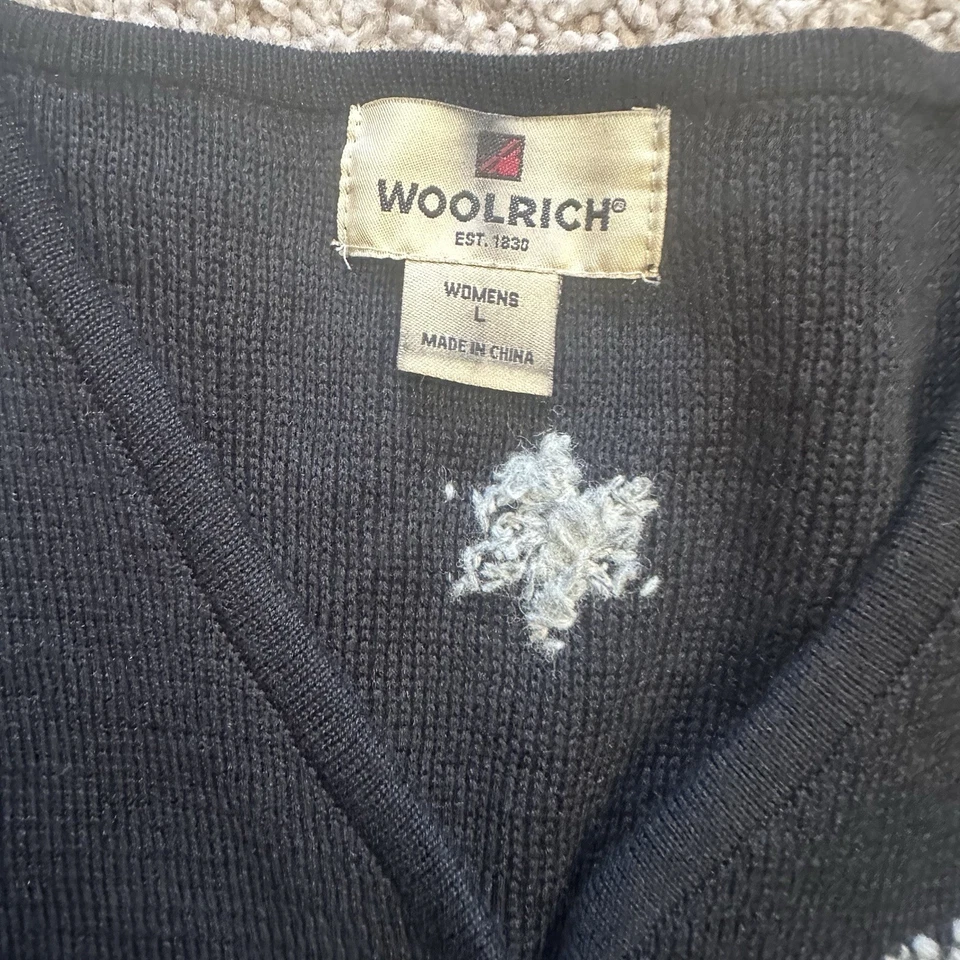 Chaleco vintage Woolrich negro bordado para mujer talla grande Foto 4 de 4