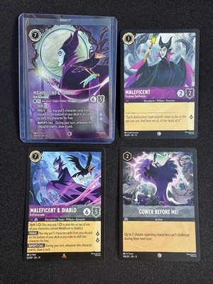 Disney Lorcana Enchanted Maleficent & Diablo Evil Incarnate 235/207 + 3 Karten!