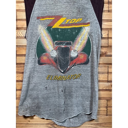 Camisa De Colección 1983 ZZ Top Eliminator Tour Distressed Corte Raglán Años 80 Rock M - Imagen 2 de 9