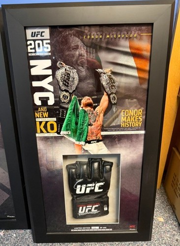 Conor McGregor Autographed UFC Glove In Shadow Box Limited to 205 Fanat G2U