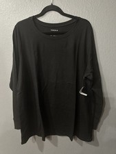Torrid Size 3 Women's Top Black Sweatshirt Soft Knit Stretchy Shirt NWT
