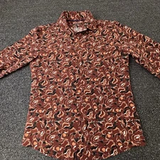 Apt 9 Shirt Abstract Floral Slim Fit Mens Small Flex Performance Untuck Fit