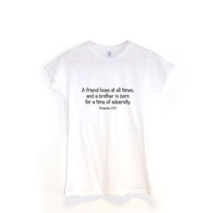 Proverbi 17 17 Donna T Shirt Bibbia Versetto Frase Gesu Christian Abbigliamento Ebay