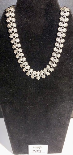 Gargantilla GK tono plata Goldberg Kirschman collar llamativo floral vintage - Imagen 4 de 24