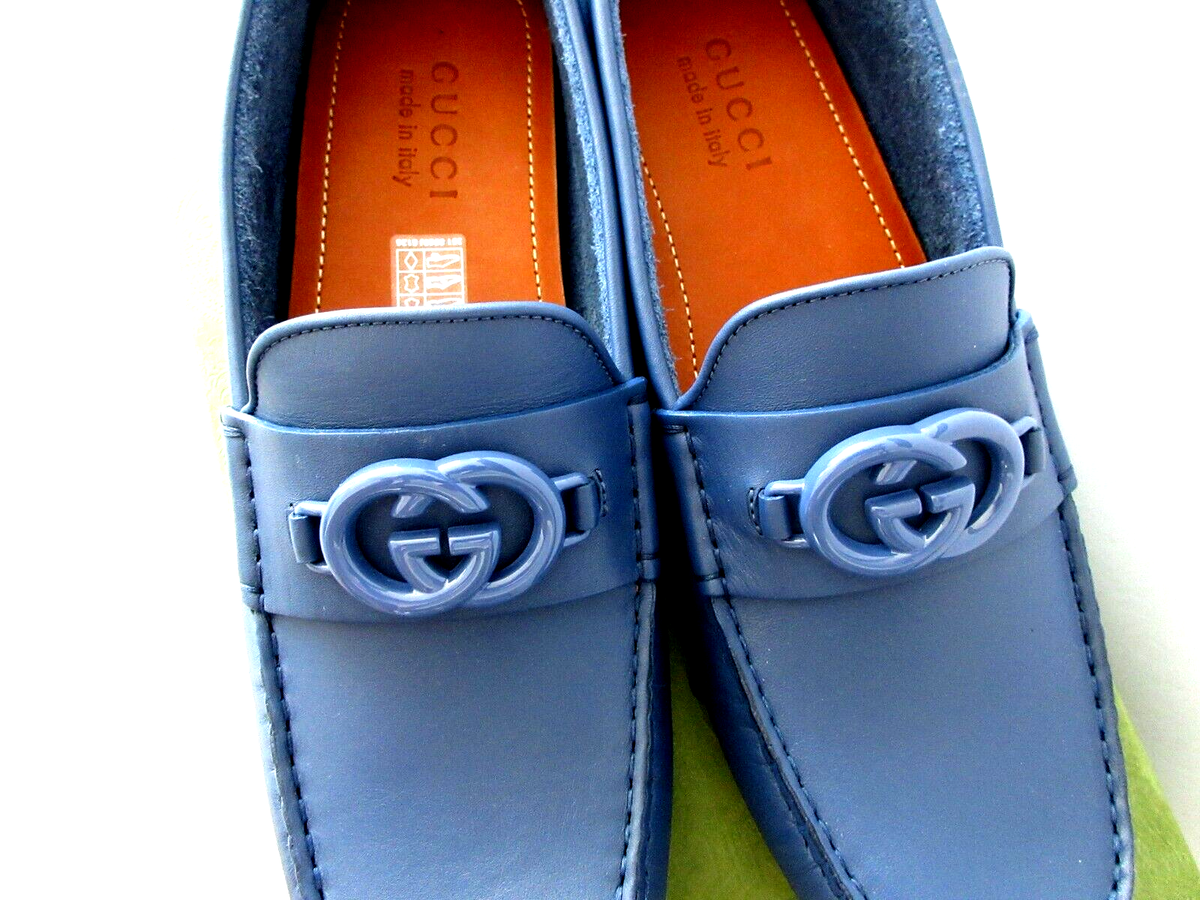 GUCCI G Logo Split Toe Leather Loafers Shoes for Men size US 8M  UK 7 101769 Gucci Men main image 4