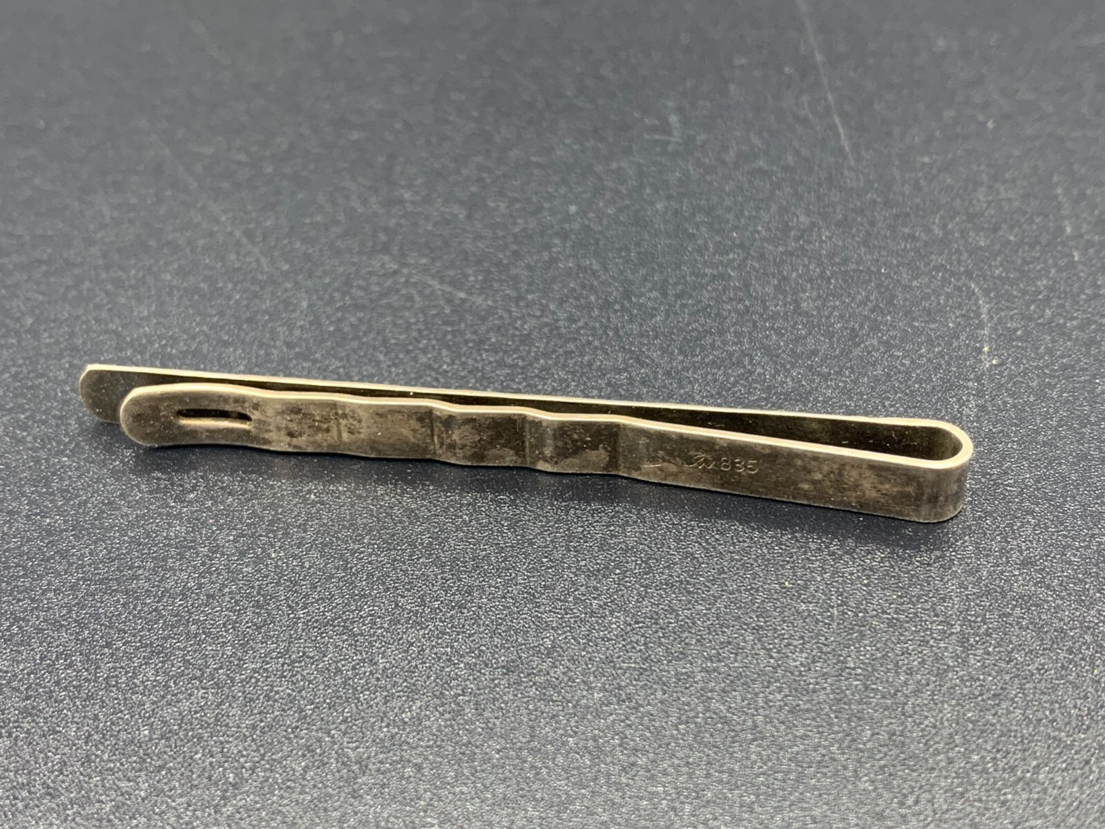 Antique German Embossed Solid Silver Tie Bar Clip… - image 4
