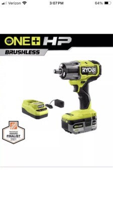 RYOBI P262K1 ONE+ HP 18V Brushless Cordless 4-Mode 1/2 in. Tool, Battery & Charg