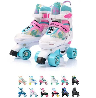 Retro Rollschuhe Roller Skate Kinder Inline Skates Quad ABEC7 Einstellbare LED