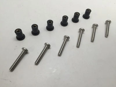 PACTRADE MARINE 6 PCS 1/8" INNER DIA. WELL NUTS WITH SCREWS FOR KAYAK CANOE BOAT