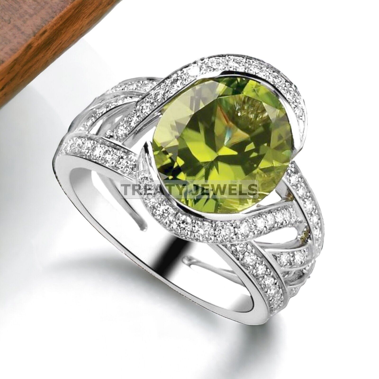Peridot Oval Cut Gemstone With 925 Sterling Silver Ring For Men's #911 *