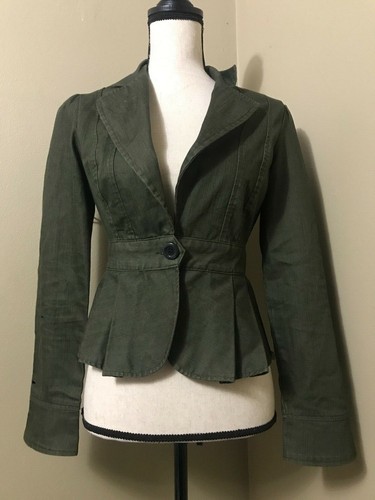 Unico Modificato Verde Oliva Toppa Punk Vittoriano Blazer Giacca Donna 9 |  eBay