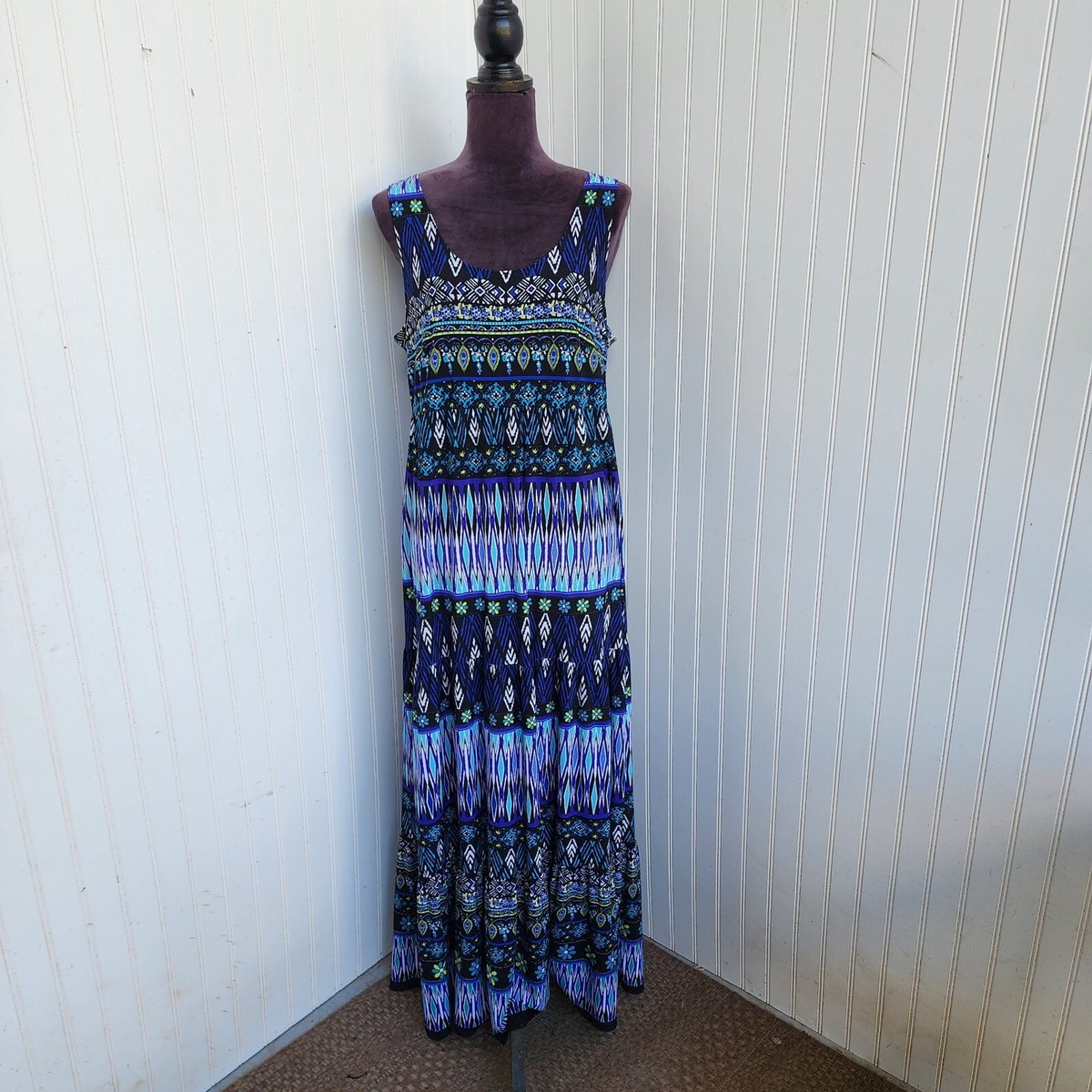 Danny & Nicole Dress Women Blue Purple Maxi Long Stretch Sleeveless Casual Sz 10 Danny & Nicole Dress Women Blue Purple Maxi Long Stretch Sleeveless Casual Sz 10