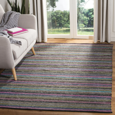 SAFAVIEH Striped Kilim STK421C Handwoven Grey /Multi Rug