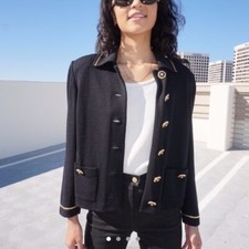 ST.JOHN KNITS BLACK VINTAGE JACKET SIZE 6