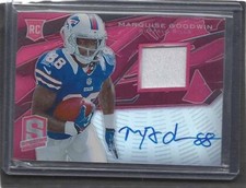 MARQUISE GOODWIN 2013 PANINI SPECTRA RED PRIZM ROOKIE PATCH AUTO RC #D 7/25