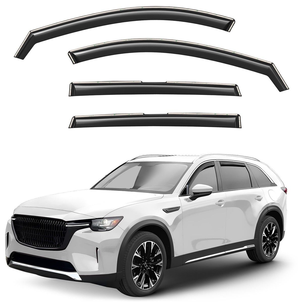 2024-2025 Mazda CX-90 Rear Sun Rain Visors Wind Rain Guards