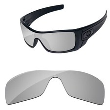 Lenslog Silver Chrome Polarized Replacement Lenses For-Oakley Batwolf OO9101