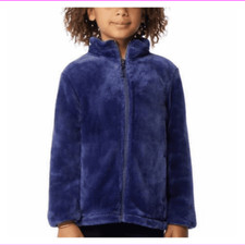 32 Degree Heat youth soft faux fur zip up plush FLEECE JACKET, blue size M 10/12