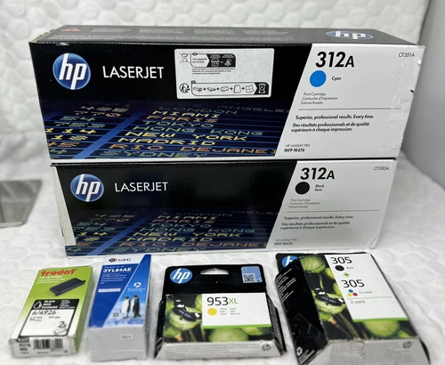 HP Genuine 312A Black and Cyan Toner,  HP 305, HP 953XL Job Lot and Others