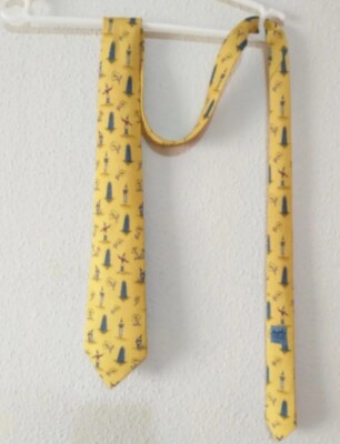 HERMES Tie 100% silk Man Made In France HE01 T0P