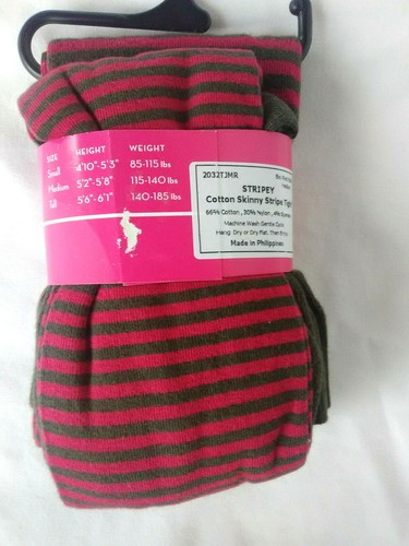 Tights Women's Girls' Junior size Stripey Cotton Size M Ladies New - Picture 5 of 5