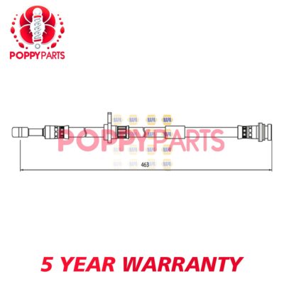Fits Suzuki Alto 2009- Nissan Pixo 2009- 1.0 Brake Hose Front Left Poppy