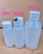 30ml 50ml 100ml Plastic Bottles Natural HDPE with white Screw Top Lid UK STOCK