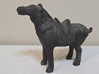 Vintage Heavy Cast Iron Chinese Horse Sculpture Figurine Rare Piece 7.5" Tall