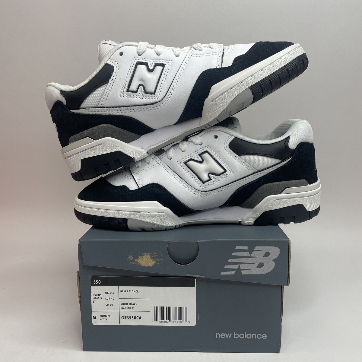 New Balance 550 GS “White Black Rain Cloud” GSB550CA Low Top