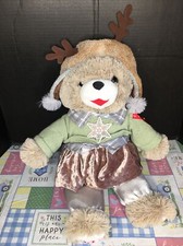 NWT-22  2022 Holiday Time Snowflake Teddy Bear, Brown  Grey Sweater Boy NEW 