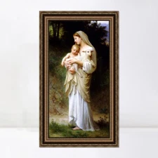 Framed Canvas Print Art Innocence by William Adolphe Bouguereau 22"x36"