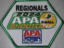 APA 2024 REGIONALS 9BALL SHOOTOUT PATCH PATCHES AMERICAN POOLPLAYERS