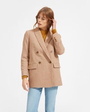 Everlane Women  s Italian Wool Houndstooth Blazer - Size 16