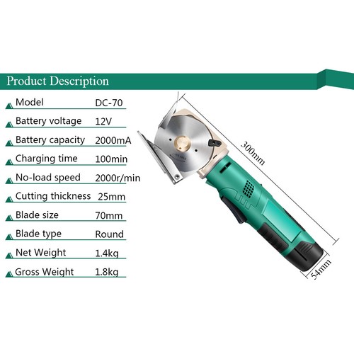 Electric Cordless Cloth Cutter Blade Round Blade Fabric Leather 2000MAH Battery - Picture 3 of 10