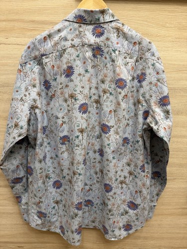 Stenstroms Blue Floral Fitted Body Shirt Mens Size 17.75 45 - Picture 4 of 9