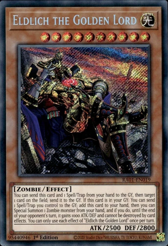 Eldlich The Golden Lord Alt - Secret Rare 1st Edition RA01-EN019 - NM - YuGiOh
