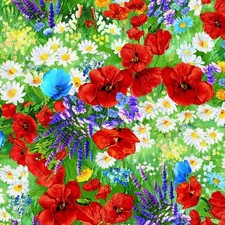 Timeless Treasures Forest Bloom Wildflower Meadow Cotton Fabric by the Yard