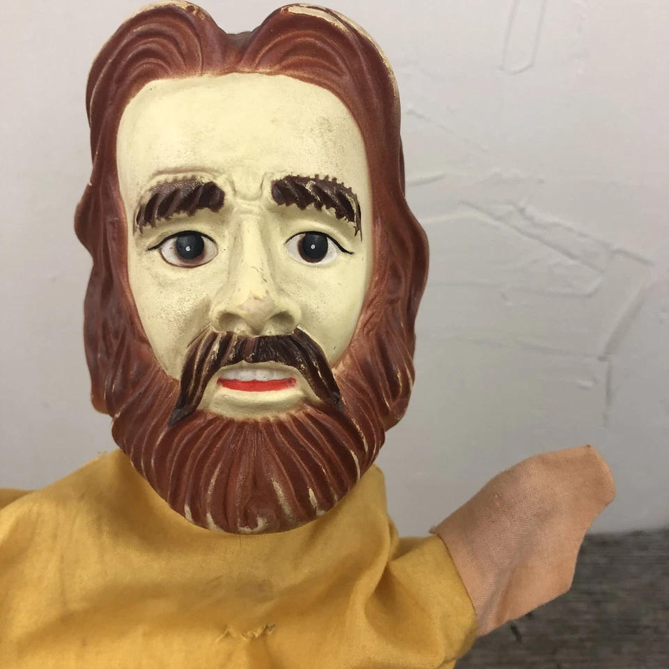 Vintage Rubber Face Jesus Hand Puppet Cloth Body RARE Religious Toy - Image 2 of 4