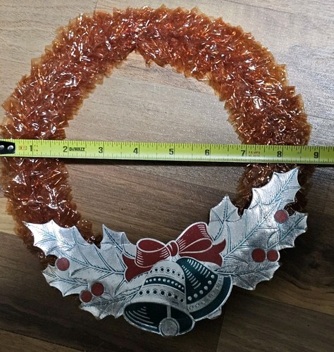 4 Red Foil Christmas Wreaths With Foil Accents Vintage - Picture 7 of 10