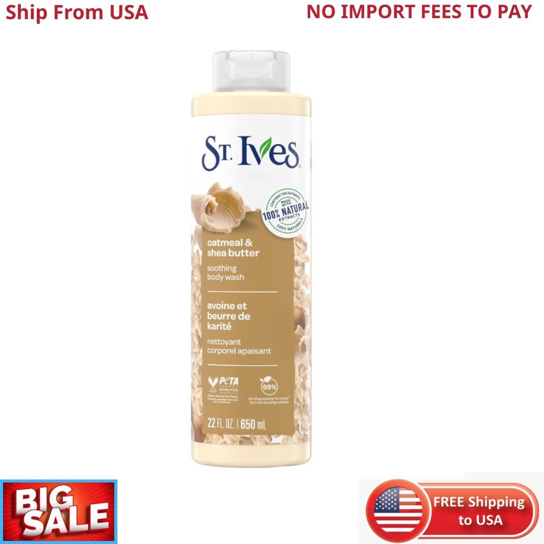 St. Ives Soothing Body Wash for Women, Oatmeal & Shea Butter, 22 fl oz New