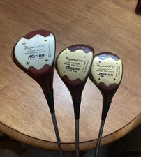 MIZUNO MS-1 PRO Persimmon Wood Set  CARBON FIBER INSERTS 1,3,5 DYNAMIC GOLD R400