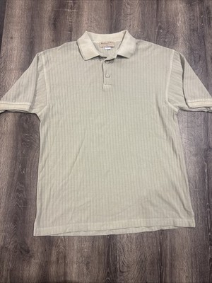 Vtg Weekendz Off Michael Winston Brown Short Sleeve Polo Shirt  Sz L Made In USA