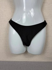 Brave Soul London Womens Bikini Bottoms Size 12 Black High Leg Swimwear NWT