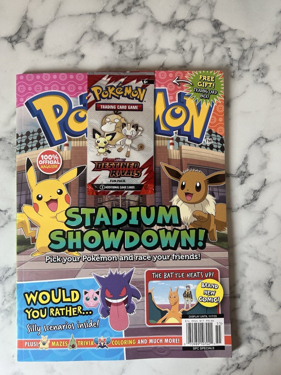 100% Official Pokmon Magazine w/ SV11 Destined Rivals 3 Card Fun Pack! Rare NM 100% Official Pokmon Magazine w/ SV11 Destined Rivals 3 Card Fun Pack! Rare NM